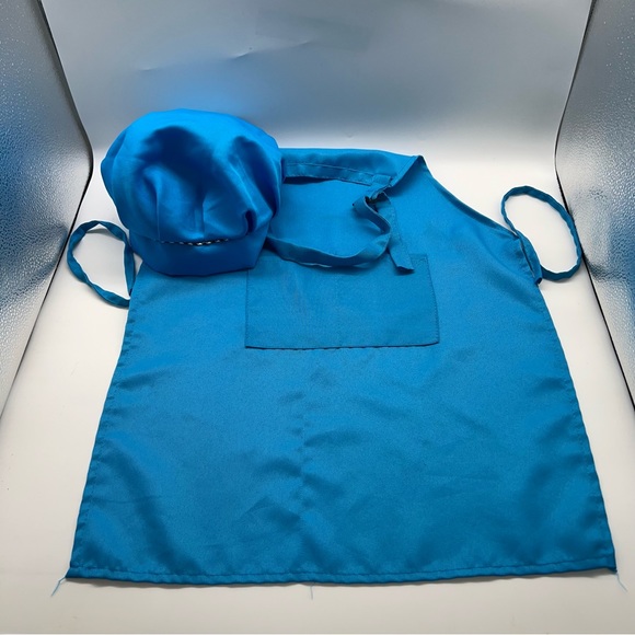 Childrens Apron With Hats & Protective Sleeves Blue - Picture 3 of 12